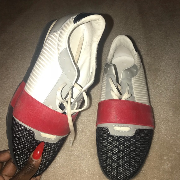 balenciaga race runners on feet